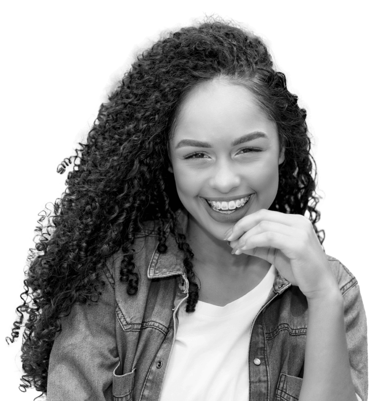 Woman smiling with braces